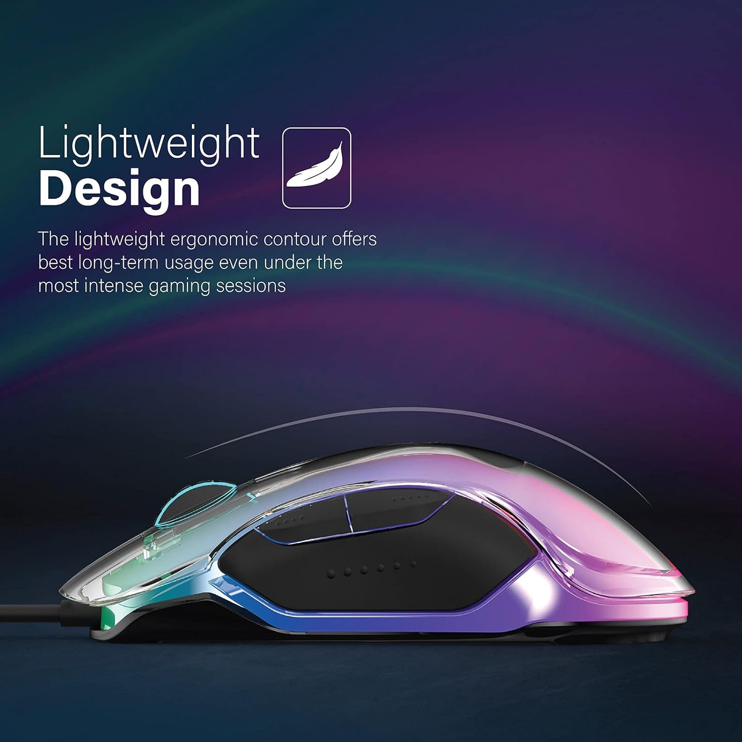 Vertux Phoenix Gaming Mouse Transparent Top Cover 12000 DPI Optical Sensor for High Precision Non-Slip Grid 5 Programmable Buttons 20 Million Clicks 1000 Hz Polling Rate Vertux Phoenix Gaming Mouse Transparent Top Cover 12000 DPI Optical Sensor for High Precision Non-Slip Grid 5 Programmable Buttons 20 Million Clicks 1000 Hz Polling Rate